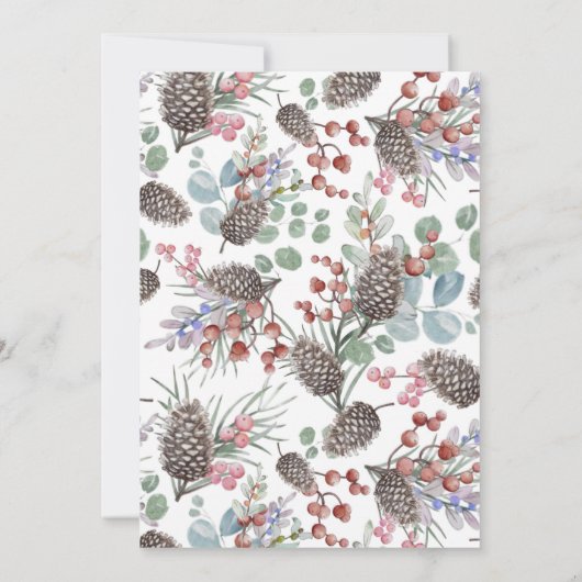 Kerstfeest Waterverf Botanisch Kaart (Achterkant)