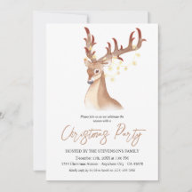 Kerstfeest Waterverf Bruine Herten Elegant Chic