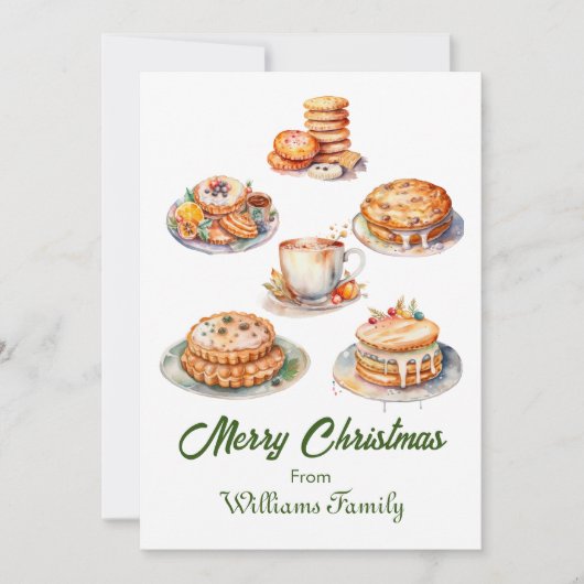 Kerstfeest Waterverf Feestdagenkaart (Voorkant)