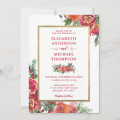 Kerstfeest Waterverf Floral Winter Wedden Kaart (Voorkant)