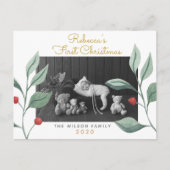 Kerstfeest Waterverf Greenery en Berry Feestdagenkaart (Voorkant)