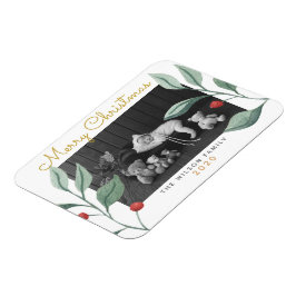 Kerstfeest Waterverf Greenery en Berry Magneet