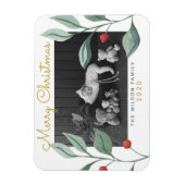 Kerstfeest Waterverf Greenery en Berry Magneet (Verticaal)