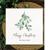 Kerstfeest Waterverf Greenery Servet