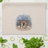 Kerstfeest Waterverf Jesus Theedoek (Gevouwen)