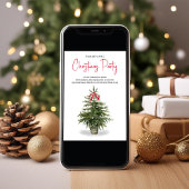 Kerstfeest Waterverf Kerstboom Party Kaart