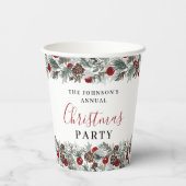 Kerstfeest Waterverf krans Papieren Bekers (Achterkant)