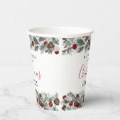 Kerstfeest Waterverf krans Papieren Bekers (Rechts)