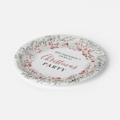 Kerstfeest Waterverf krans Papieren Bordje (Gekanteld)