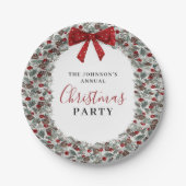 Kerstfeest Waterverf krans Papieren Bordje (Voorkant)