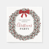 Kerstfeest Waterverf krans Servet (Voorkant)