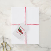 Kerstfeest Waterverf  Red Truck Cadeaulabel (Met Touw)