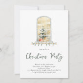 Kerstfeest Waterverf Snowy Window Invitation Kaart (Voorkant)