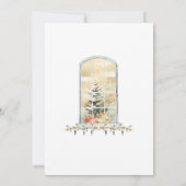 Kerstfeest Waterverf Snowy Window Invitation Kaart (Achterkant)