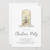 Kerstfeest Waterverf Snowy Window Invitation Kaart (Voorkant / Achterkant)
