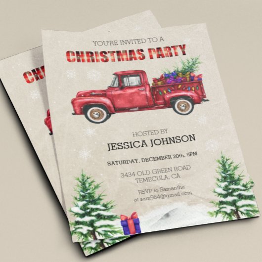 Kerstfeest Waterverf Truck Budget Flyer