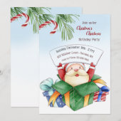 Kerstfeest Waterverf uitnodiging (Voorkant / Achterkant)