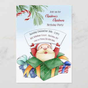 Kerstfeest Waterverf uitnodiging