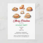 Kerstfeest Waterverf Uitnodiging Briefkaart (Voorkant)