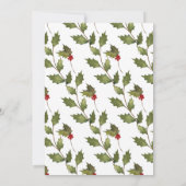 Kerstfeest Waterverf Vintage Holly Greenery Kaart (Achterkant)