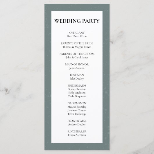 kerstfeest | Waterverf Winter Wedding Ceremonie Programmakaart (Achterkant)