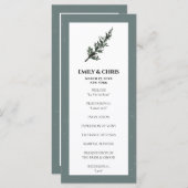 kerstfeest | Waterverf Winter Wedding Ceremonie Programmakaart (Voorkant / Achterkant)