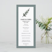 kerstfeest | Waterverf Winter Wedding Ceremonie Programmakaart (Staand voorkant)