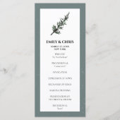 kerstfeest | Waterverf Winter Wedding Ceremonie Programmakaart (Voorkant)