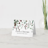 kerstfeest | Waterverf winterbruiloft van Elegant Bedankkaart (Voorkant)