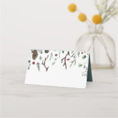 kerstfeest | Waterverf winterbruiloft van Elegant Plaatskaartje (Achterkant)