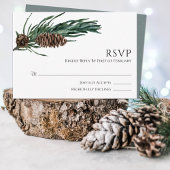kerstfeest | Waterverf winterbruiloft van Elegant RSVP Kaartje