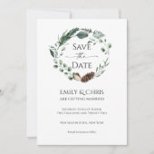 kerstfeest | Waterverf winterbruiloft van Elegant Save The Date (Voorkant)