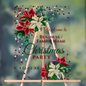 Kerstfeest Welkom Bloemen Poinsettia Winter Acryl Bord (Neutraal)