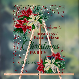 Kerstfeest Welkom Bloemen Poinsettia Winter Acryl Bord