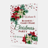 Kerstfeest Welkom Bloemen Poinsettia Winter Acryl Bord (Hoek)