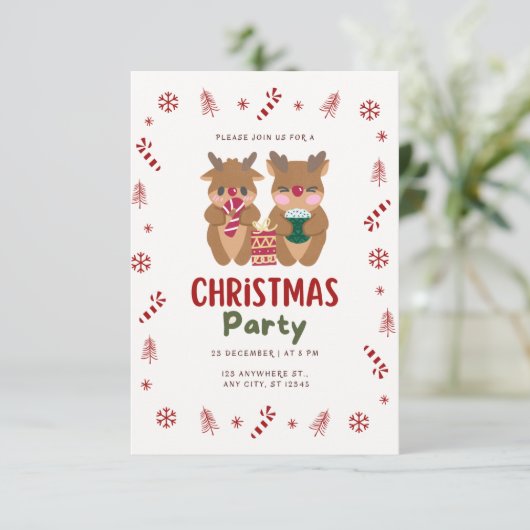 Kerstfeest wenskaart kaart (Staand voorkant)