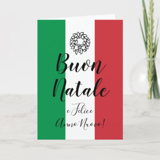 Kerstfeest wenskaart met Italiaanse vlag | Buon Na Feestdagen Kaart
