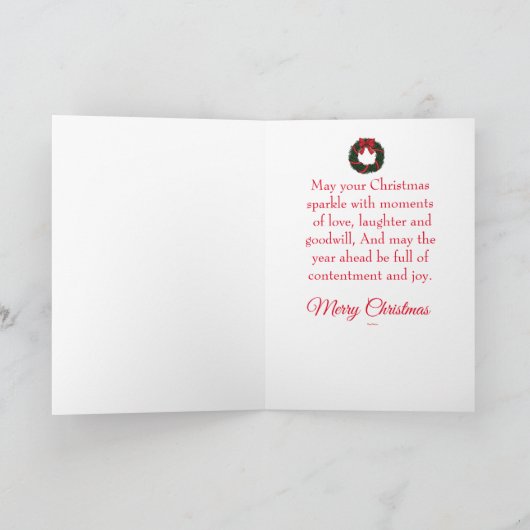 Kerstfeest wenskaart van ons drieën kaart (Binnen)