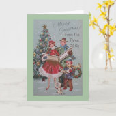 Kerstfeest wenskaart van ons drieën kaart (Gele Bloem)