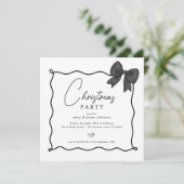 Kerstfeest Whimsical Black Bow Kaart (Staand voorkant)