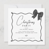 Kerstfeest Whimsical Black Bow Kaart (Voorkant)