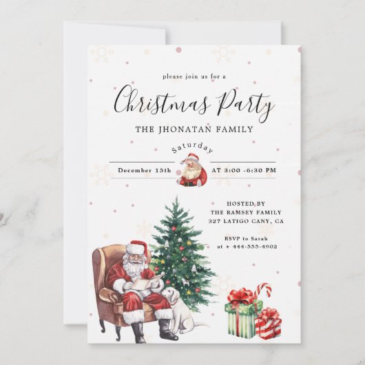 Kerstfeest Winter Botanisch Kaart (Voorkant)