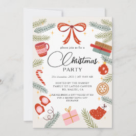 Kerstfeest Winter Botanisch Kaart