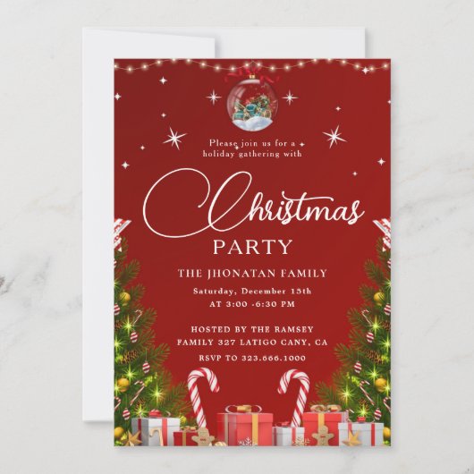 Kerstfeest Winter Botanisch Kaart (Voorkant)