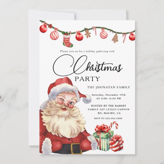 Kerstfeest Winter Botanisch Kaart (Voorkant)