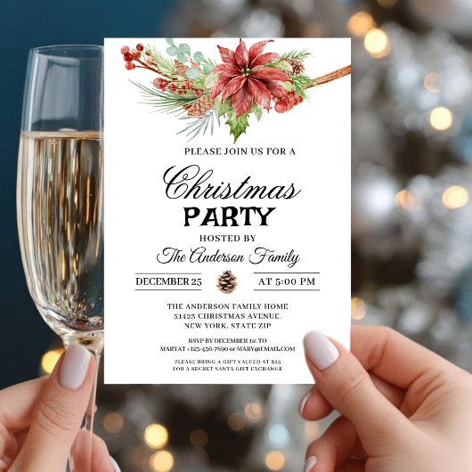 Kerstfeest Winter Botanisch  Kaart