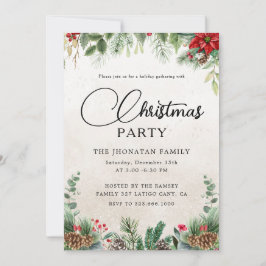 Kerstfeest Winter Botanisch Kaart