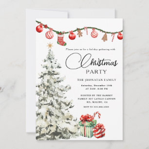 Kerstfeest Winter Botanisch Kaart