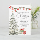 Kerstfeest Winter Botanisch Kaart (Staand voorkant)