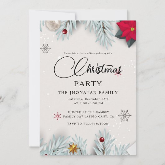 Kerstfeest Winter Botanische Tuin Kaart (Voorkant)